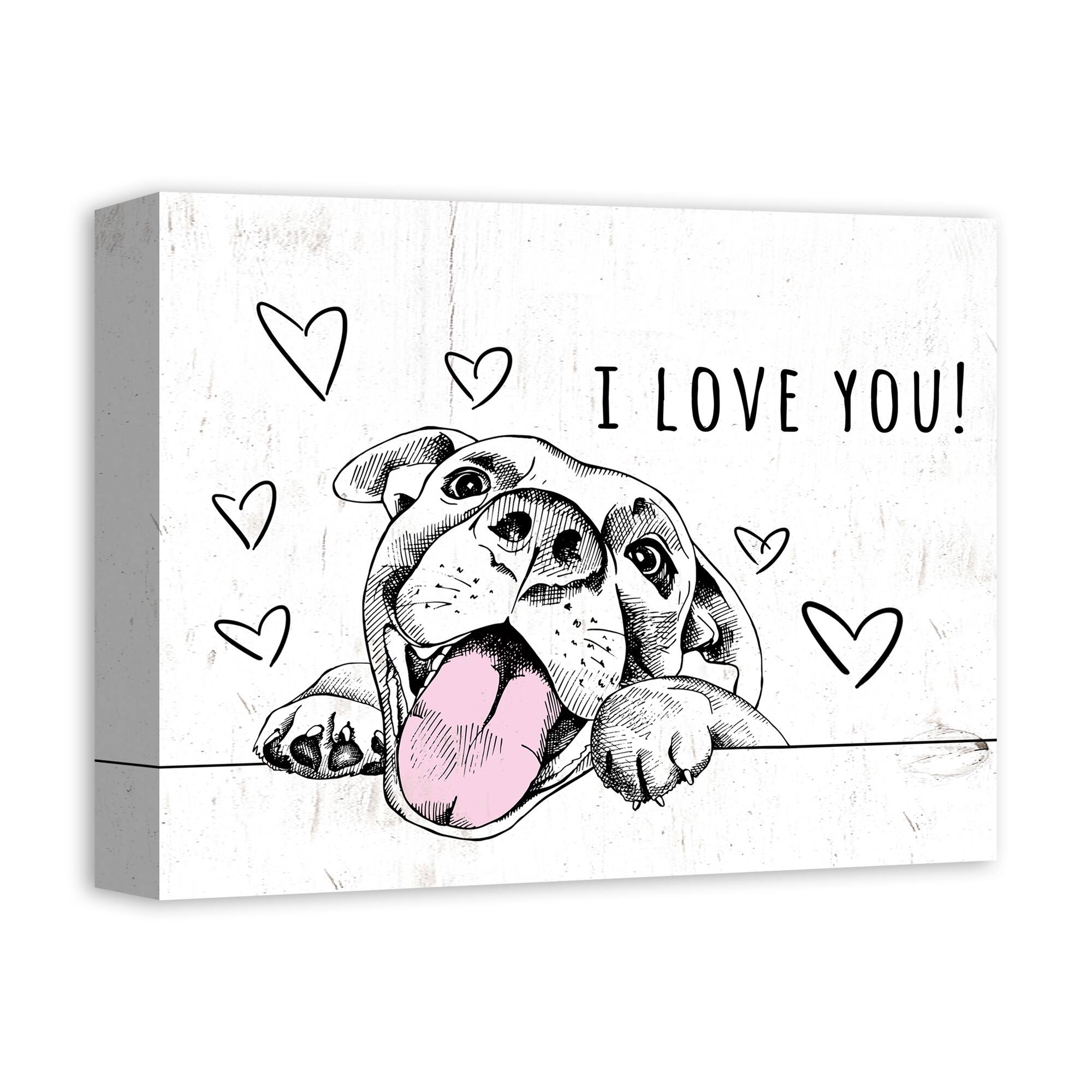I Love You Pup Canvas Wall Art